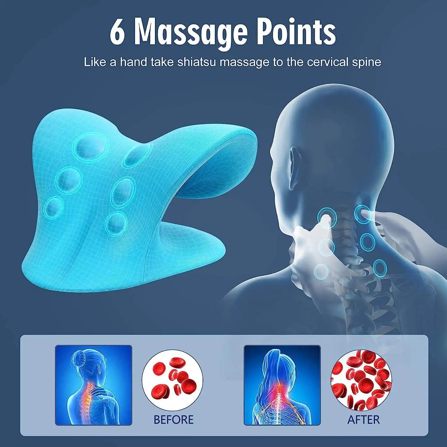 Neck Stretcher Shoulder Relaxer Cervical Muscle Relaxation Traction Device Shoulder Massage Pillow Relieve Pain Spine Correction